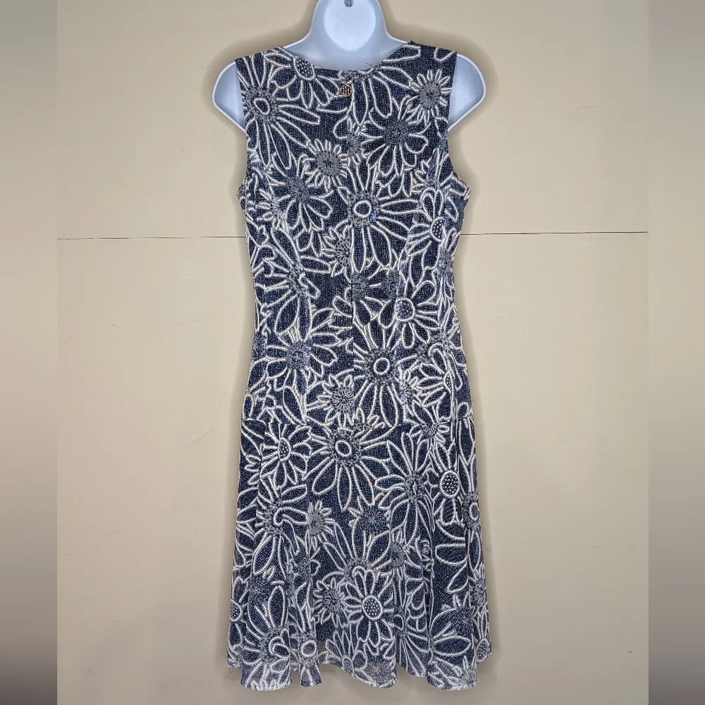 Tommy Hilfiger Fit And Flare Sleeveless Dress Daisy Print Midi - Picture 4 of 9
